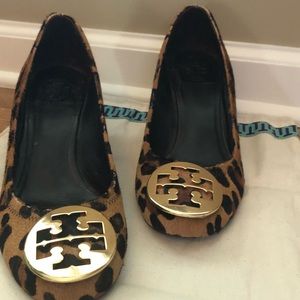 Tory Burch leopard calf hair wedges size 8 1/2